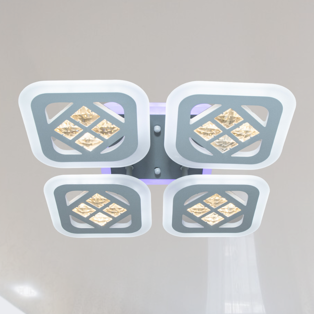 Невелика Led люстра стельова Diasha 95W до 20 м² колір Сірий AS8190/4GR 3color