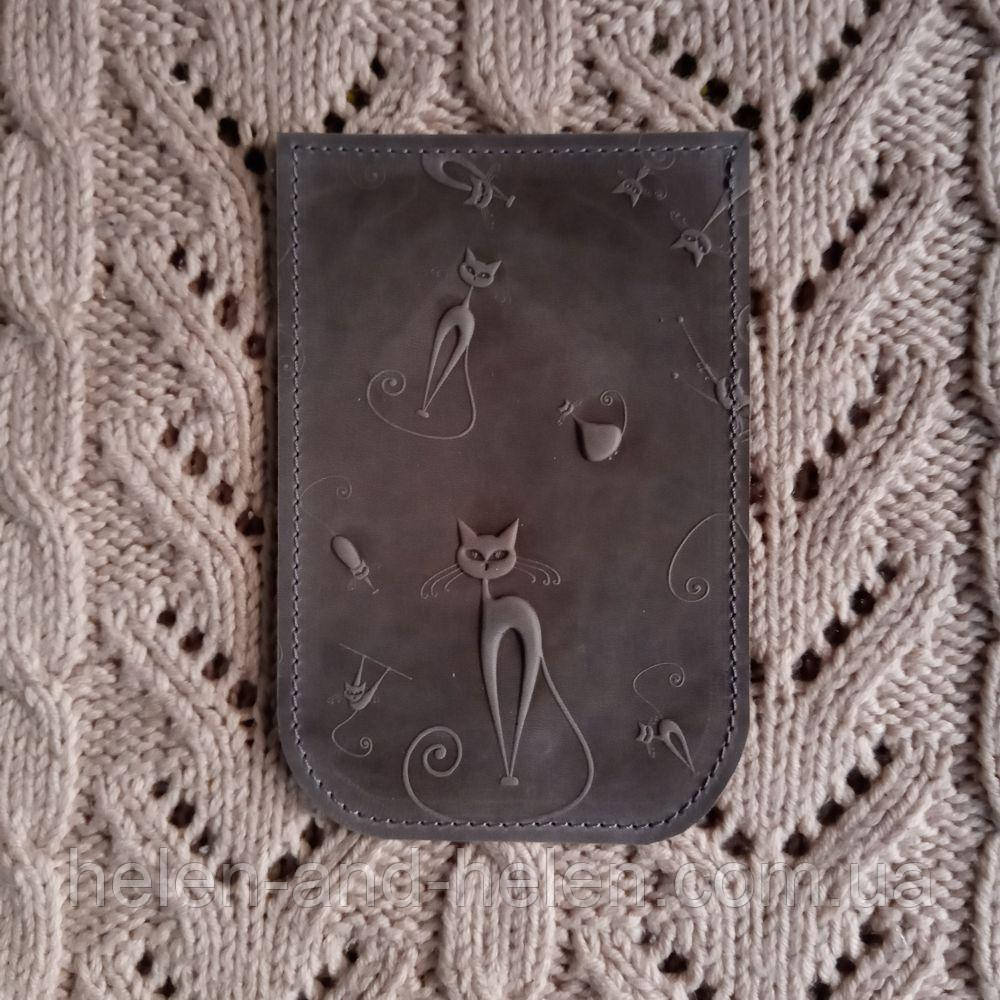 Клапан для міні сумки 12*18 "Кішки". Світло-сірий, фото 1