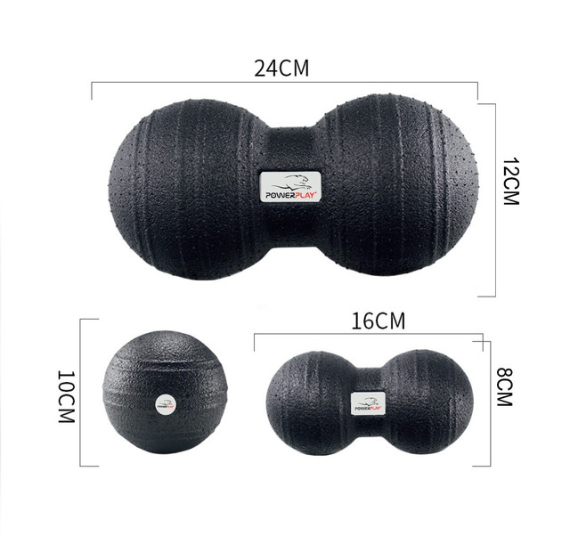 Набір масажних м'ячиків PowerPlay 4007 EPP Massage Ball Чорні (3 шт.) 4 4967544687 w640 h2048 2442274483 w640 h640 2442274483