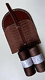 Комплект для сумки Морена зі шкіри, колір Коньячний + Руда рептилія, фото 2