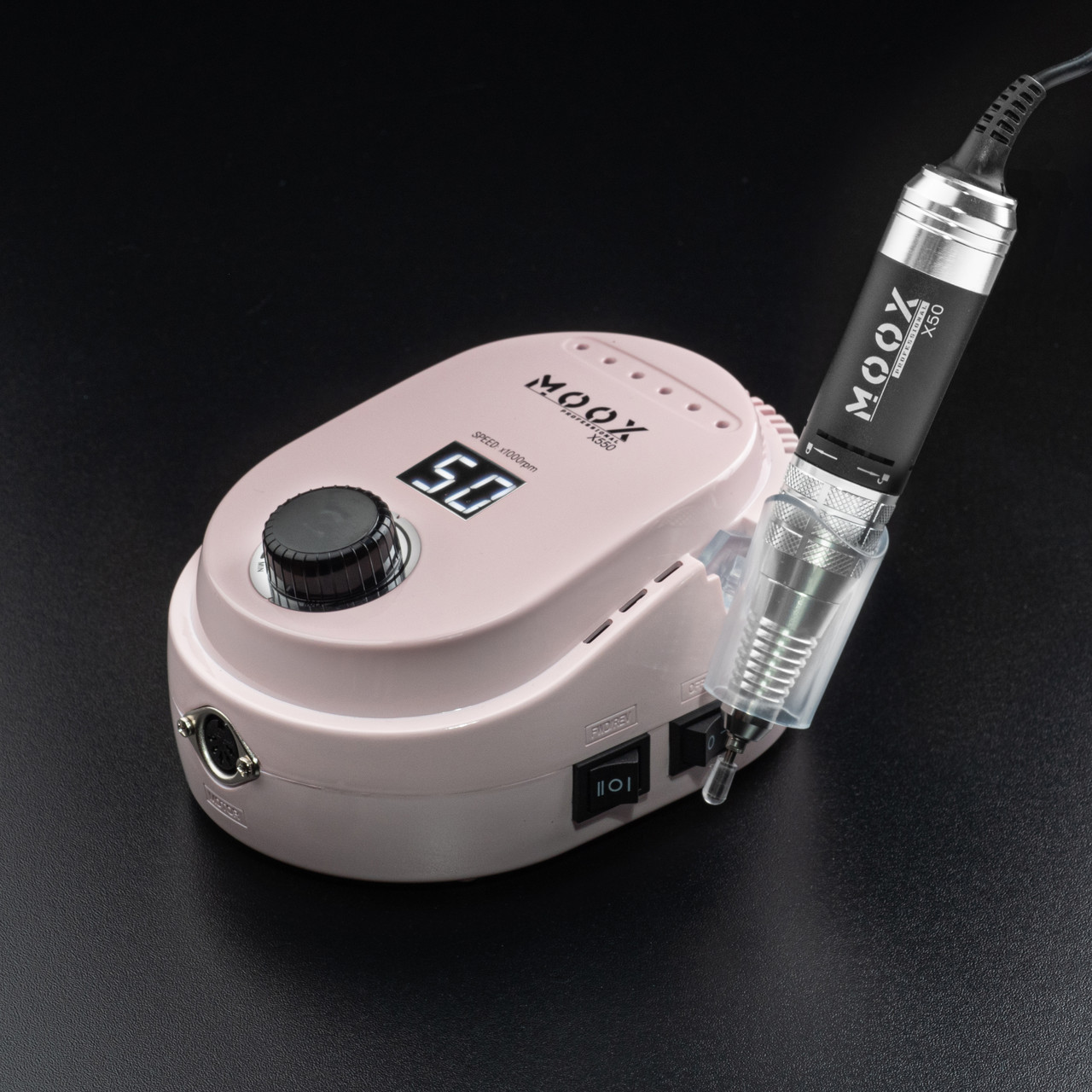 Фрезер для манікюру та педикюру MOOX X550 50000 об/хв 70W Рожевий, фото 1