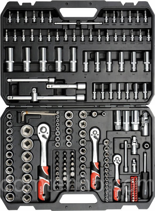 Набір торцевих головок із тріскачкою 1/4", 3/8", 1/2" набір 173 шт. YATO YT-38931