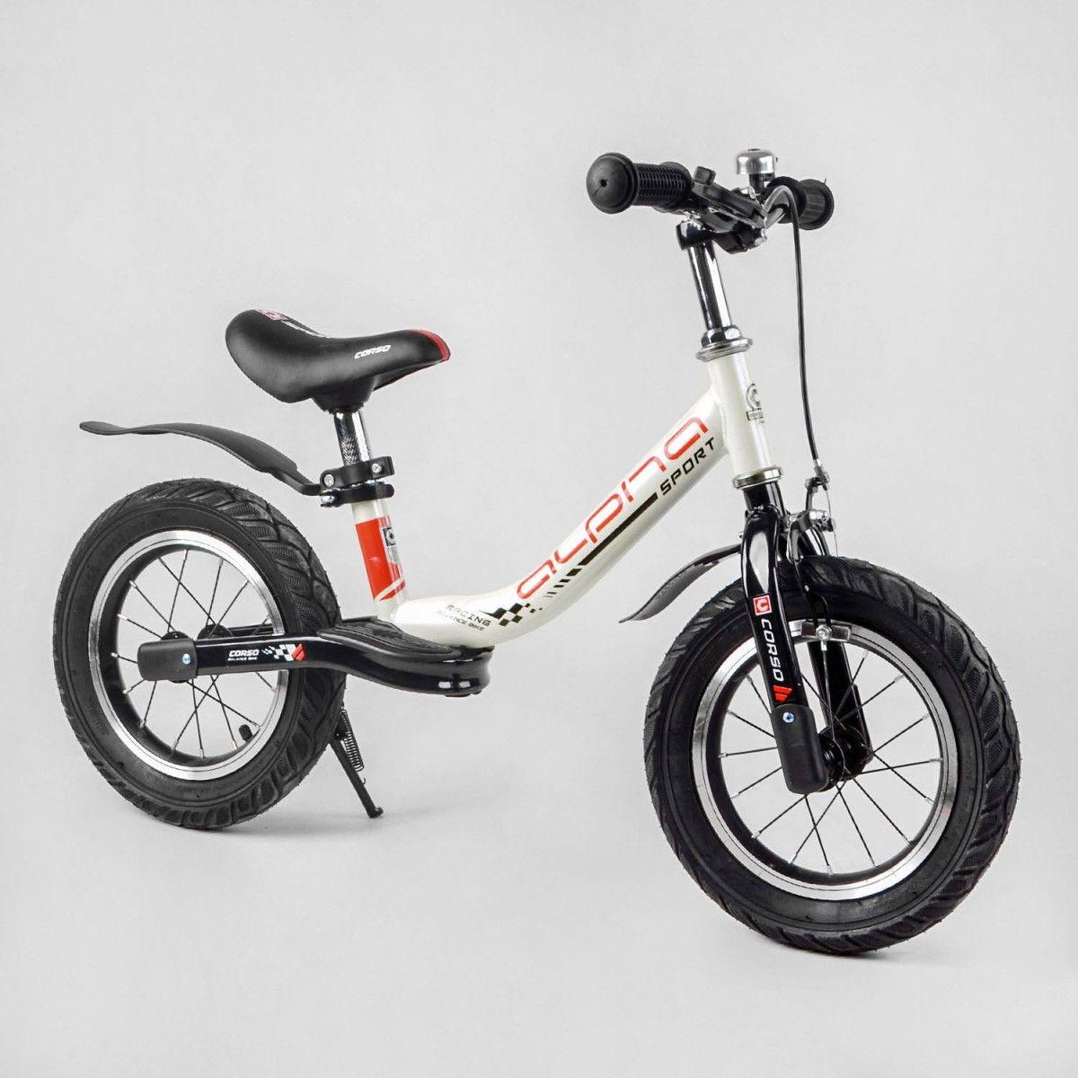 Велобіг від Corso Alpha Sport 57200, білий, 12 дюймів, сталева рама, надувні колеса, фото 1