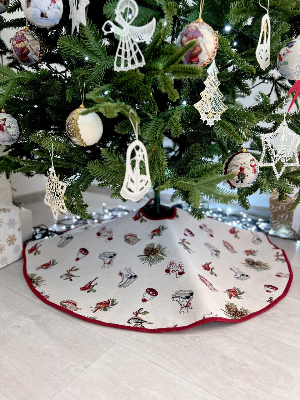 Гобеленова спідничка під ялинку Новорічна 90 см., фото 1