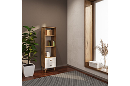 Пенал 3П2Ш у вітальню, дитячу, спальню Сканді з ДСП дуб тахо/білий Мікс Меблі