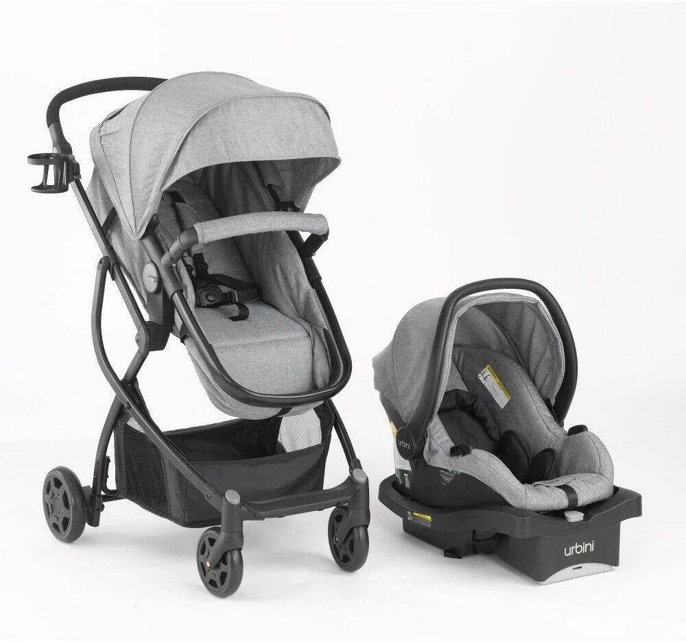 Дитяча універсальна коляска трансформер 3 в 1 з автокріслом URBANI OMNI TRAVELSYSTEM сіра