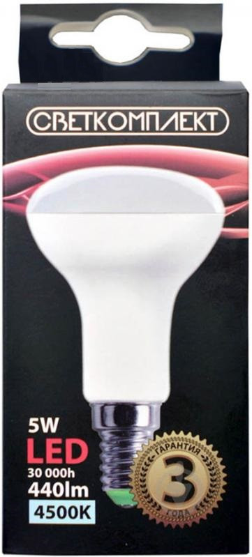 Світлодіодна лампа Світлокомплект LED R50 E14A 5 W 4500 K