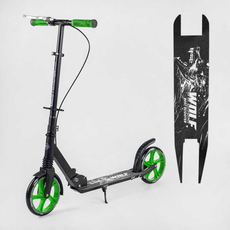 Самокат двоколісний W-76565 Best Scooter WOLF зелений, діаметр коліс 200 мм
