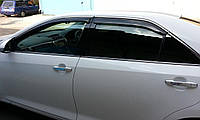 Дефлекторы окон ветровики на MAZDA Мазда 6 2012 -Sedan С Хром Молдингом