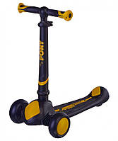 Дитячий триколісний самокат Maraton Pony B Чорний з жовтим