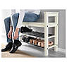Лавка з полицями для взуття IKEA HEMNES 00243800 Біла, фото 3
