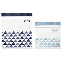 Герметичные пакеты для заморозки IKEA ISTAD прозрачные с узором 60 шт 005.256.54