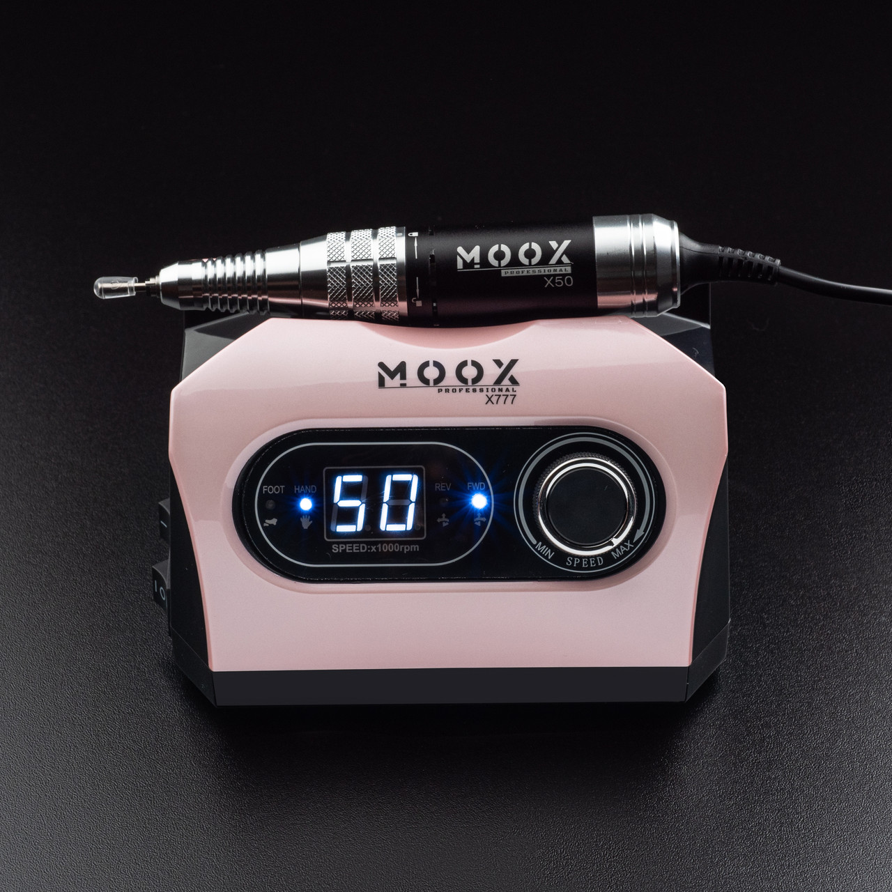 Фрезер для манікюру та педикюру MOOX X777 50000 об/хв 70W Рожевий, фото 1