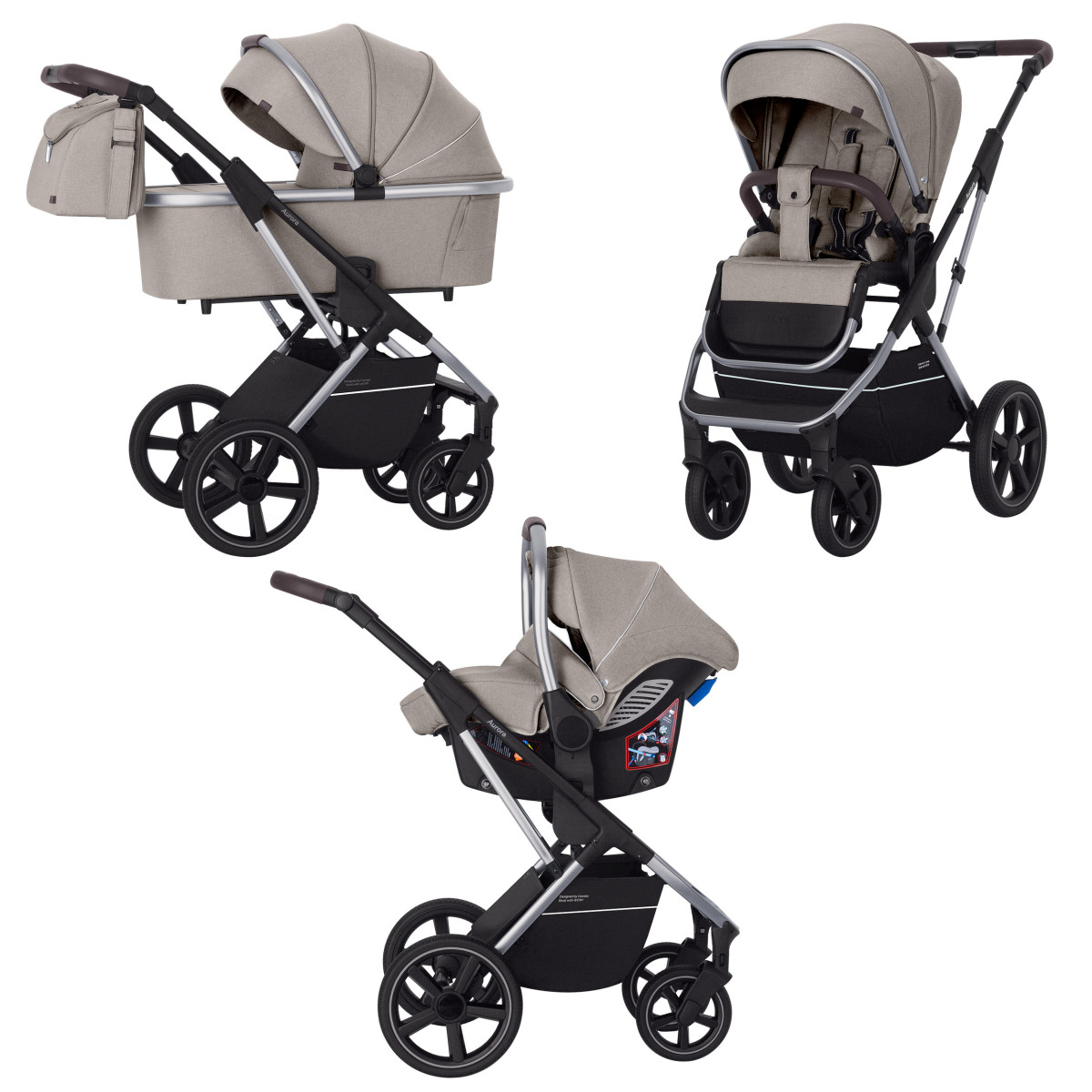 Коляска універсальна CARRELLO Aurora CRL-6502/2 (3in1) Almond Beige /1/, фото 1