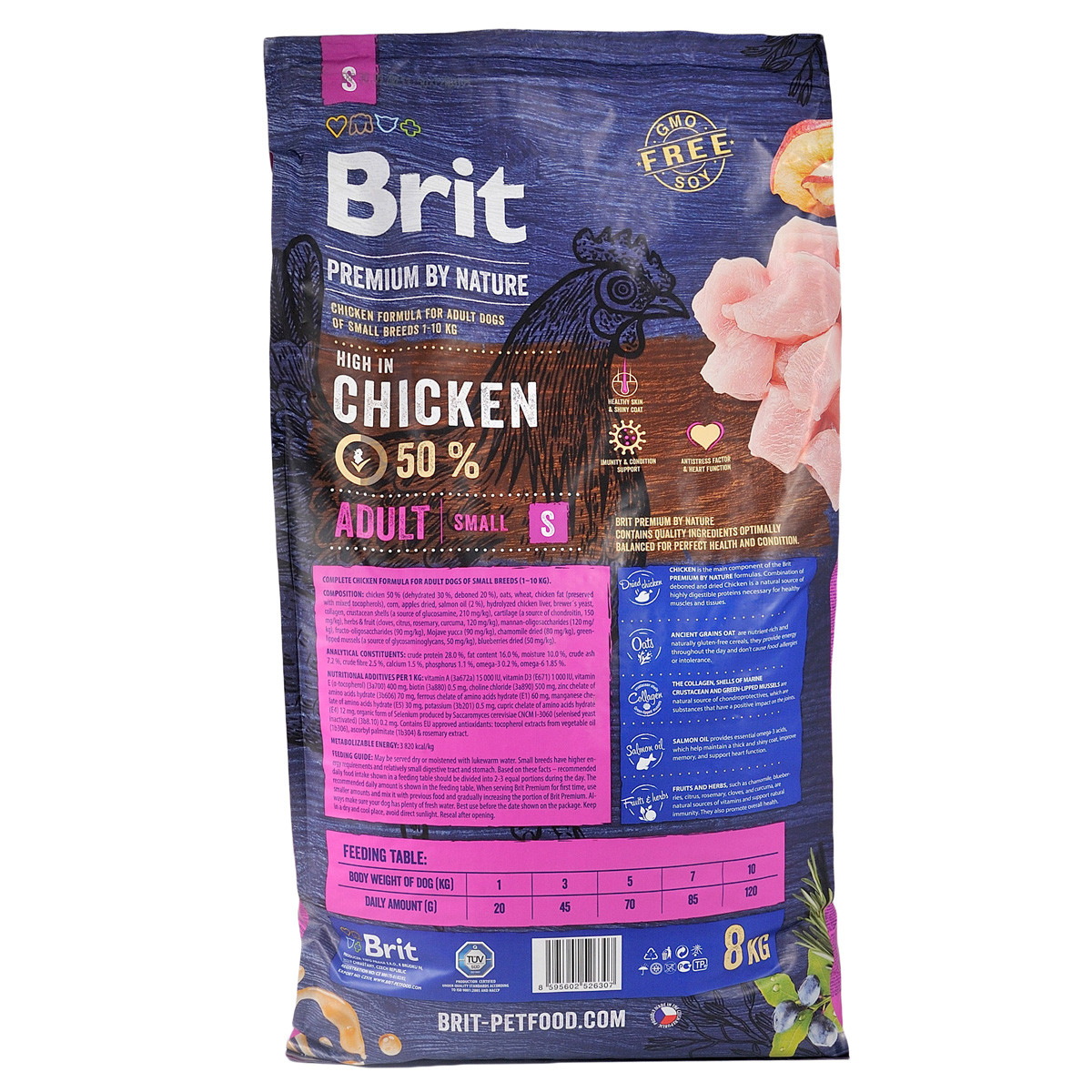 Brit Premium Adult S 8 кг-корм для собак дрібних порід - купити за ...