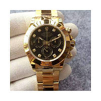 Rolex Cosmograph Daytona Gold-Black Diamond Bracelet