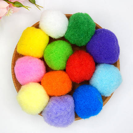 Помпончики 2,8 - 3 см, кольору мікс (10 шт), фото 1