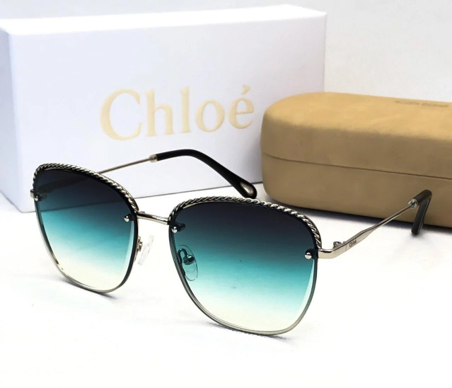 Жіночі сонцезахисні безправні окуляри Chloe (202) green