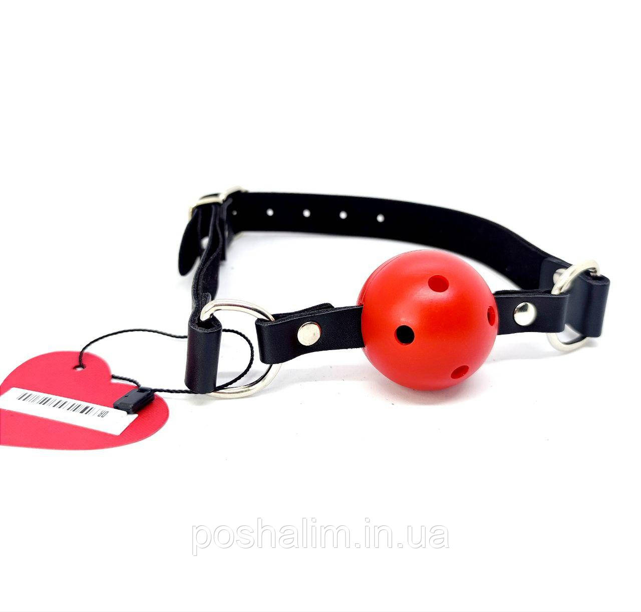 Капелюх Ds Fetish Ball gag plastic red/black, фото 1