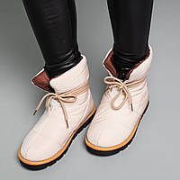 Ботинки дутики женские Fashion Jigsaw 3888 36 размер 23,5 см Бежевый l