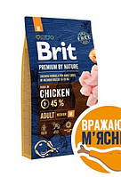 Сухой корм Brit Premium Adult М для взрослых собак средних пород 15 кг Брит М