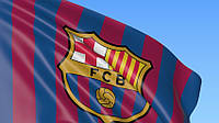 Флаг ФК Барселона Габардин, 1,5х1 м, Карман под древко
