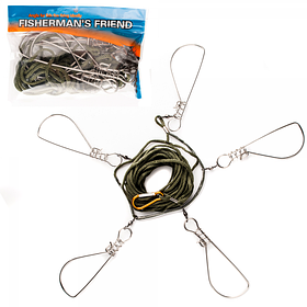 Кукан для риболовлі на 5 карабінів, кукан рибальський 6м