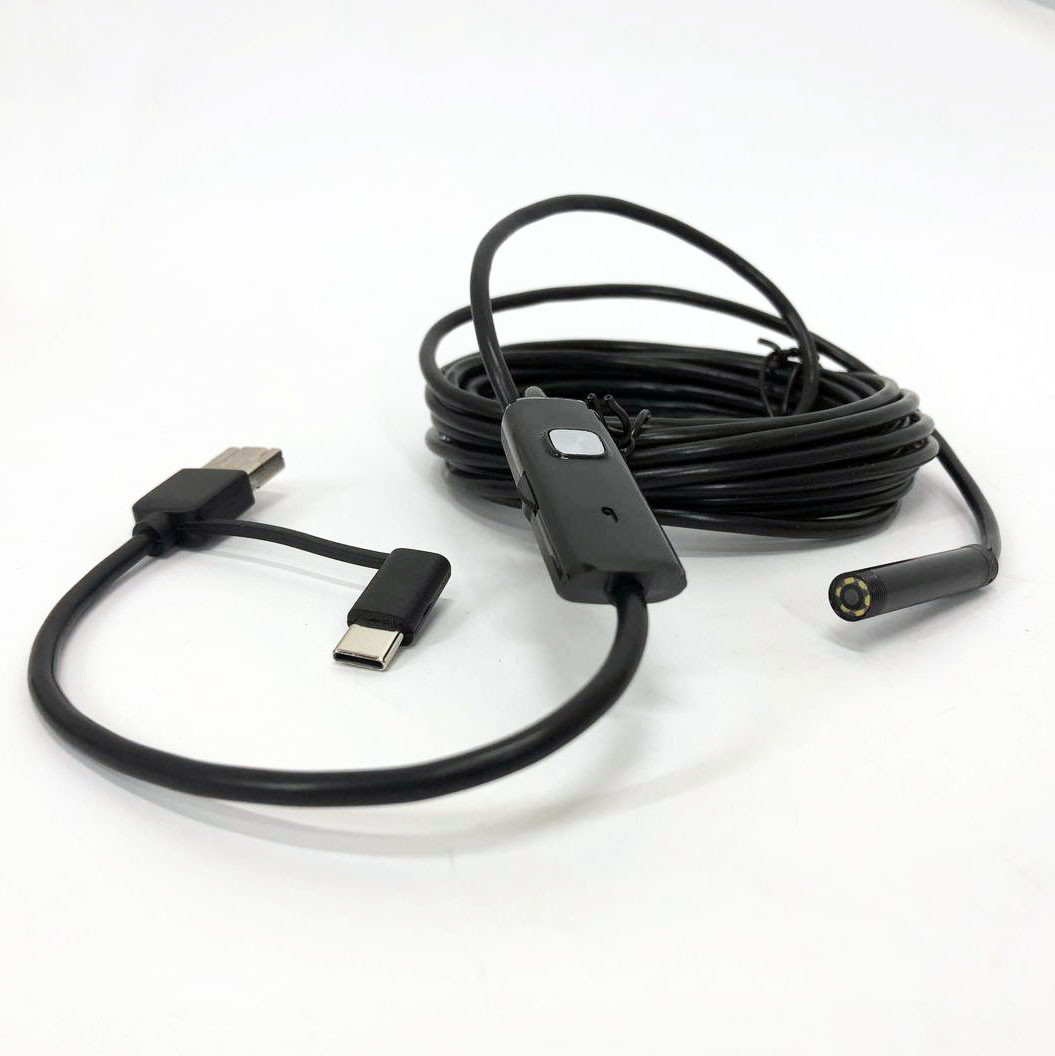 Камера эндоскоп с кабелем на 2 метра 7 мм USB/micro USB AU-942 с подсветкой (WS) - фото 2 - id-p1505038865