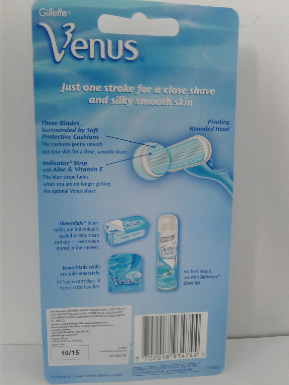 Станок женский для бритья Gillette Venus3 Smooth Sensitive + 1 картридж (Жиллет Венус ) - фото 5 - id-p348741338