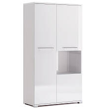 Пенал в вітальню з ЛДСП 2Д Фемелі Миро-Марк Білий глянець