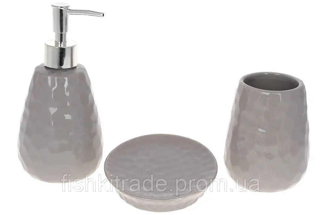 Набір аксесуарів для ванної Bona Di 304-970 3 предмети сірий l
