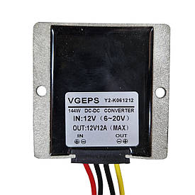 Перетворювач напруги VGEPS вхід (6-12V) вихід 12 V, 12 A Y2-K061212