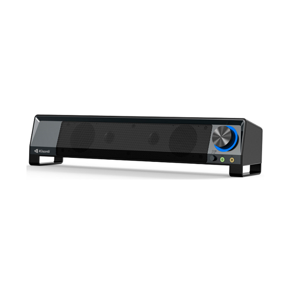 Колонки 2.0 Kisonli X2 для ПК та ноутбука, USB + 3.5mm, 2x3W, 20Hz-20KHz, DC: 5V, Black, BOX, Q30
