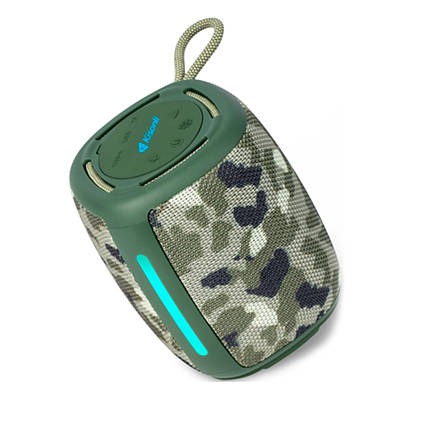 Колонка Kisonli Q17 Bluetooth 5.3, 1х8W, 1800mAh, USB/TF/TWS/FM/BT/LED, DC: 5V/1A, BOX, Camouflage, Q45, фото 1