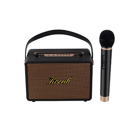 Колонка Kisonli G100 Bluetooth 5.0, 2х10W, 1800mAh, USB/TF/BT/AUX, DC: 5V/1A, Brown, BOX, Q12, фото 1