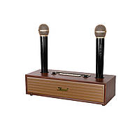 Колонка Kisonli G102 Bluetooth 5.3,Two microphone, 2х8W, 1800mAh, USB/TF/BT/AUX, DC: 5V, BOX, Wooden, Q8