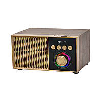 Колонка Kisonli G10 Bluetooth 5.0, 1х5W, 1200mAh, USB/TF/BT/FM/AUX, DC: 5V/1A, Wooden, BOX, Q50