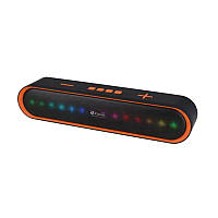 Колонка Kisonli LED-915 Bluetooth 5.0, 2х5W, 1200mAh, USB/TF/BT/FM/AUX, DC: 5V/1A, Orange, BOX, Q30