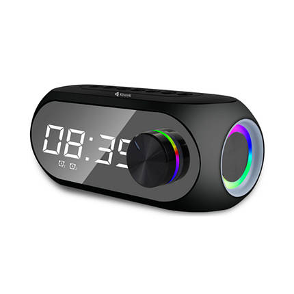 Колонка Kisonli LP-2S Bluetooth 5.0, 1х5W, 1200mAh, USB/TF/BT/FM/AUX/LCD/Clock, DC: 5V, Black, BOX, Q60, фото 1