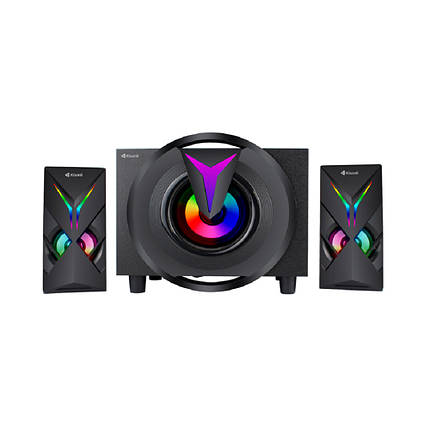 Колонки Kisonli TM-1000U, 8W+2x4W, USB/TF/BT/FM/AUX/LED light, із сабвуфером, DC: 5V, Black, BOX, Q8, фото 1