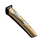 Машинка для стриження Geemy GM-6112 Бронзова машинка для бороди, тример для тіла на акумуляторі, фото 5