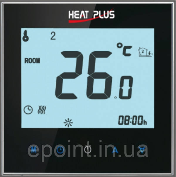 Терморегулятор HEAT PLUS iTeo4 (програмований сенсорний) чорний, фото 1