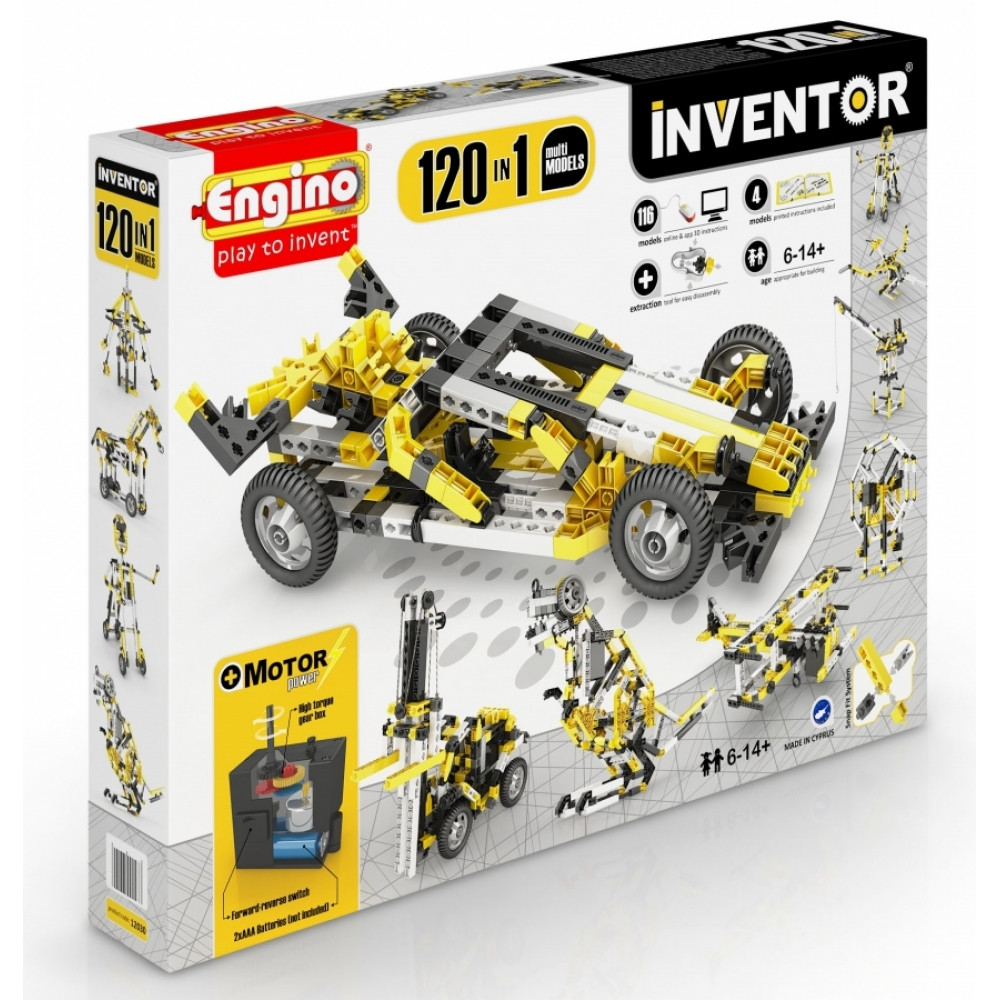 Конструктор серії INVENTOR MOTORIZED 120 в 1 з електродвигуном Engino 12030