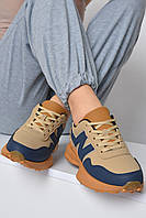 Кроссовки женские бежевого цвета на шнуровке 166018T Бесплатная доставка