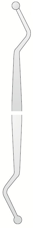Екскаватор стоматологічний 125/126 двосторонній 2,5 мм кругла ручка діаметром 6 мм, Medesy 671/125-126
