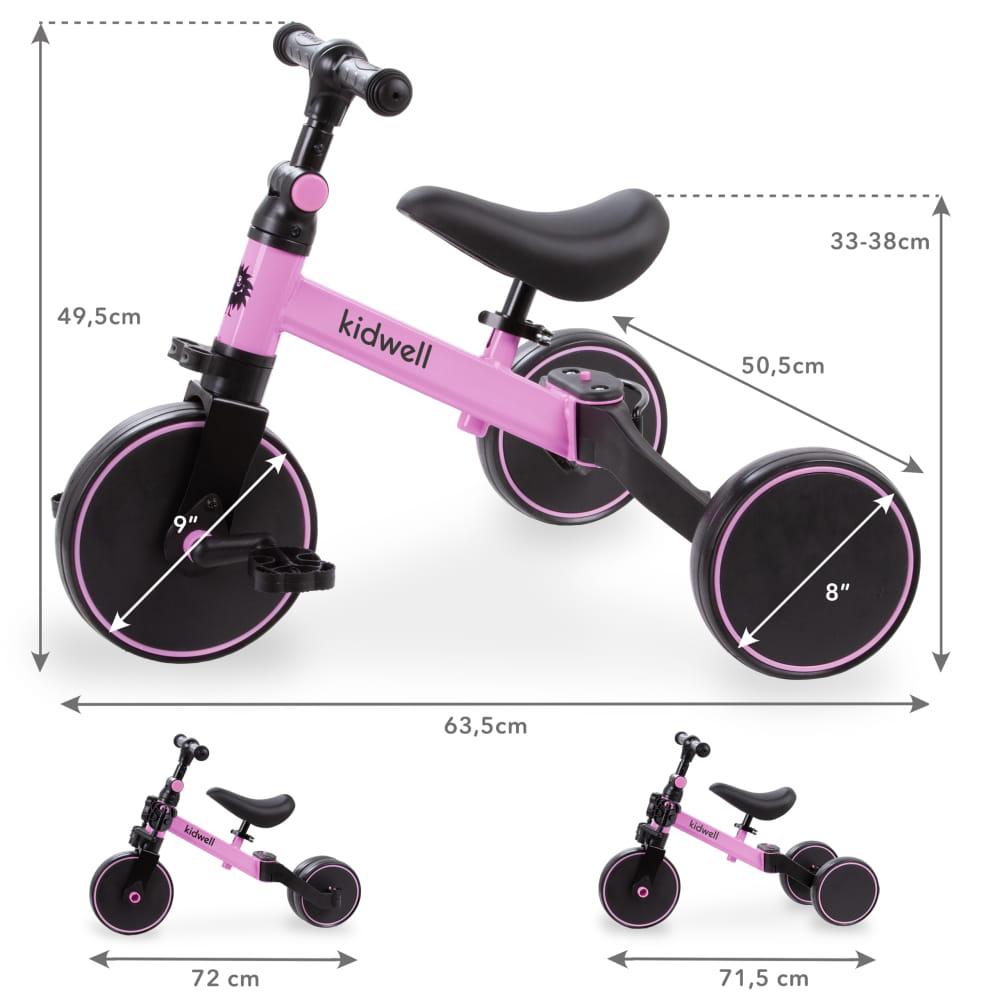 Беговел для малышей без педалей Детский транспорт для девочек мальчика велосипед Kidwell 3в1 PICO Pink _TB - фото 5 - id-p1981608681