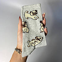 Шкарпетки жіночі високі 1 пара "Мопс" сірий 36-41 р