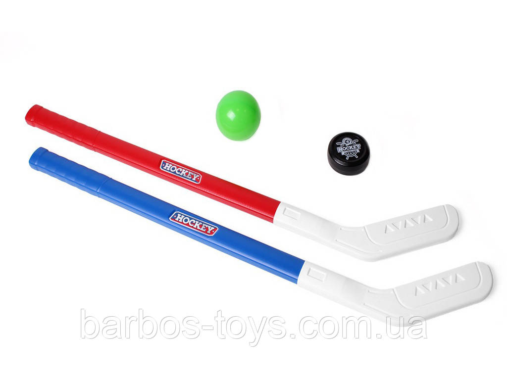 Іграшка "Набір для гри в хокей ТехноК" 5569 2 ключки, шайба та кулька.