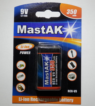 Акумулятор MastAK "Крона" 9v ( 8,4 v 350mAh ) Li-ion