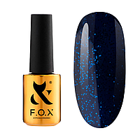 Гель-лак F.O.X Party 014 глибокий синій з блискітками 7 мл
